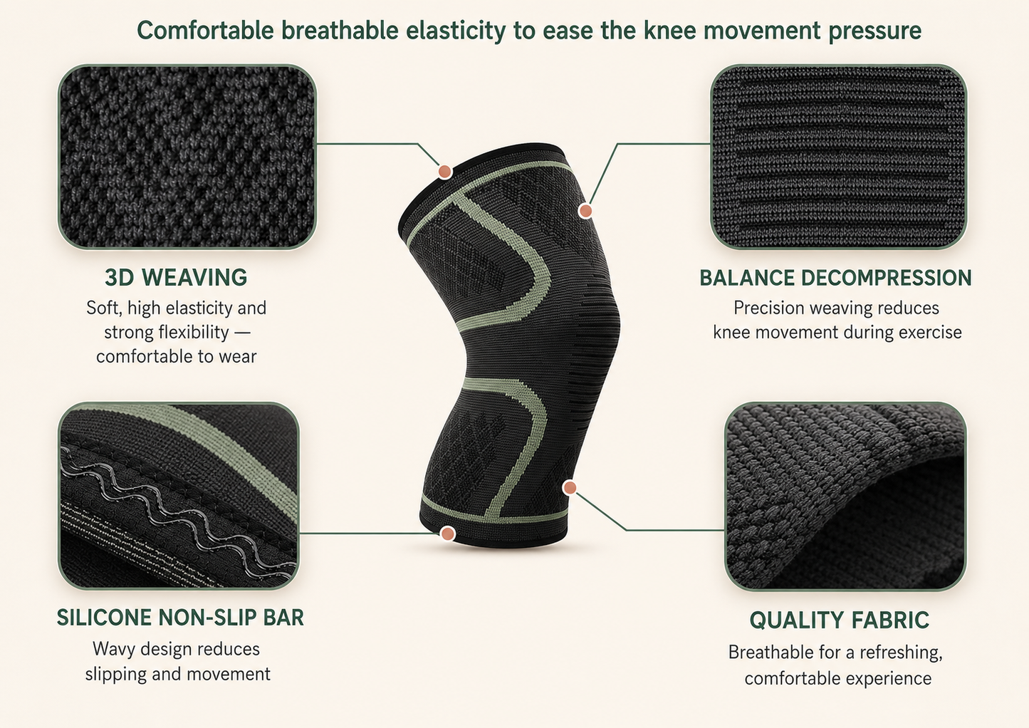 MyKneeCare Compression Knee Sleeve — Anti-Slip Support for Pain Relief
